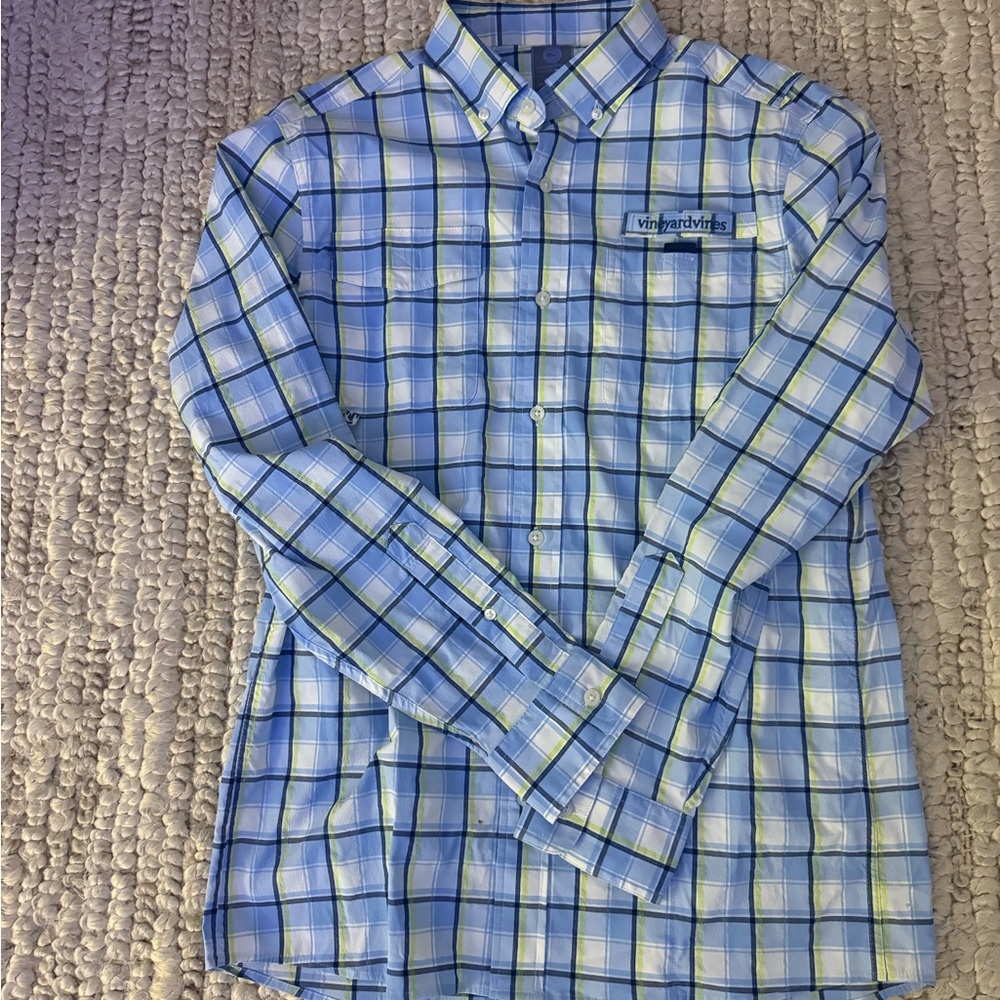 Vineyard Vines Light Blue Checkered Shirt